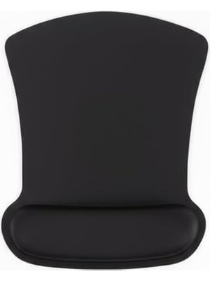 Bilek Destekli Konfor Kaymaz Ergonomik Mouse Pad Siyah Siyah