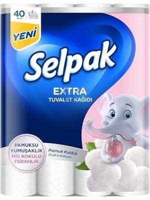Selpak 40'lı Pamuklu Pudra Kokulu Tuvalet Kağıdı