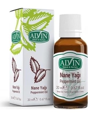 Alvin Nane Yağı Peppermint Oil, Doğal, 20 ml