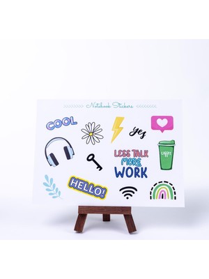Renkli Notebook Sticker Seti, Work, A5 2 Sayfa