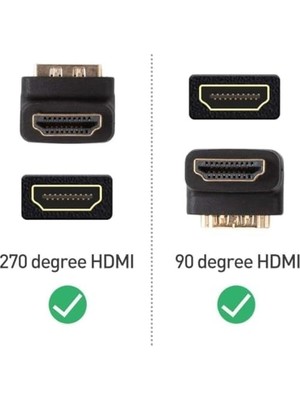 HDMI L Dirsek 90 Derece Çevirici Dönüştürücü Uzatma Adaptörü 4519