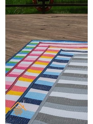 Katlanabilir Plaj Piknik Kamp Bahçe Balkon Teras Halısı Hasır Mat Savan Karavan Kilim Pembe 90 x 180