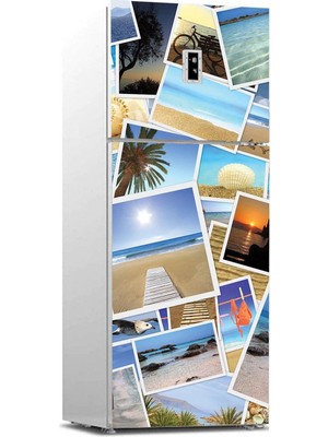 Buzdolabı Kaplama Dolap Kaplama Etiketi Tatil Kolaj
