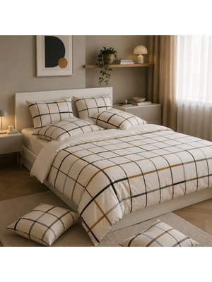 Lief Home Collection Çift Kişilik Nevresim Takımı 200X220CM | 4 Yastık Kılıfı | Lastikli Çarşaflı 180x200+25