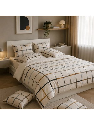 Lief Home Collection Çift Kişilik Nevresim Takımı 200X220CM | 4 Yastık Kılıfı | Lastikli Çarşaflı 160x200+30