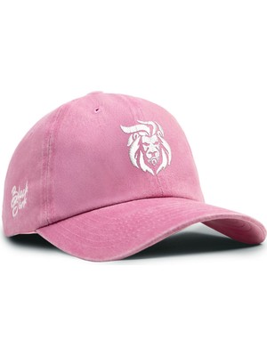 BlackBörk Aslan Nakışlı Vintage Beyzbol Toz Pembe Şapka