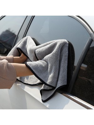 Süper Emici Oto Kurulama Bezi Araç Temizlik Havlusu Mikrofiber Temizleme Bezi Araba Yıkama Süngeri (50X70CM) (Gri)