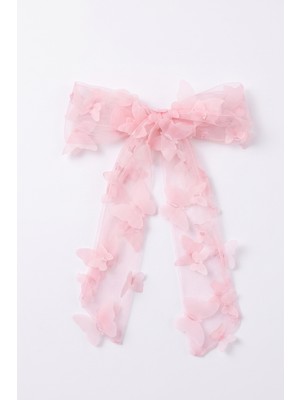Le Mabelle Pembe Kelebek Aplikeli Kız Çocuk Otomatik Toka