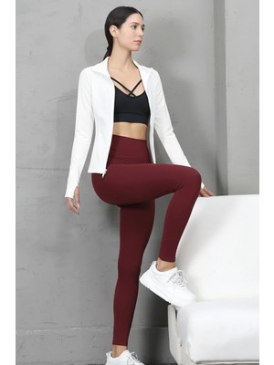 Gugus Kadın Light Warm Running Volanlı Fermuarlı Yüksek Yaka Spor Ceket – Esnek Activewear