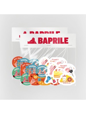 Baprile Arkadaşlık Temalı İkili Set 34 Parça Paylaşımlı Sticker Paketi Suya Dayanıklı Ajanda Laptop Termos Telefon Etiket Seti