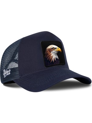 BlackBörk Kartal Logolu Lacivert Trucker Şapka