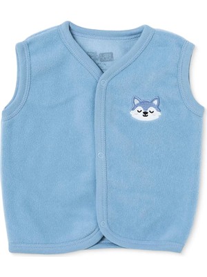 Hellobaby Erkek Bebek Yelek Hayvan Baskılı Çıtçıtlı V Yaka Atlet
