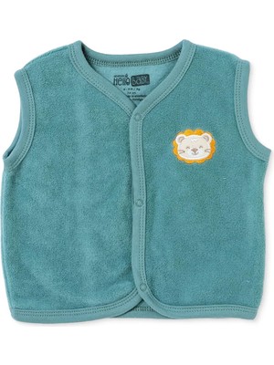 Hellobaby Erkek Bebek Yelek Hayvan Baskılı Çıtçıtlı V Yaka Atlet
