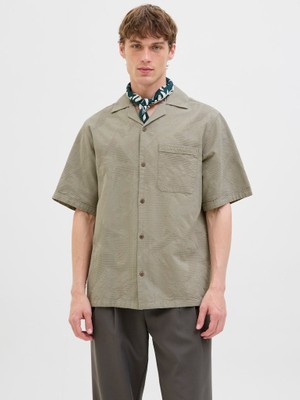 Jack & Jones Jack Jones Erkek Kısa Kollu Pamuklu Vizkon Gömelk 12278763