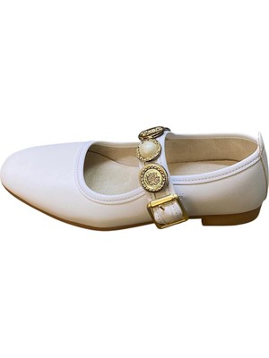 Shoes Kadın Düz Ince Taban Tura Lastik Detaylı Babet