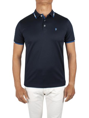 Formenti Erkek Polo Yaka %100 Pamuk T-Shirt FSP_1502 Koyu Lacivert