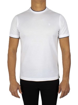 Formenti Erkek Sıfır Yaka Kısa Kollu %100 Pamuk T-Shirt 1543 Beyaz