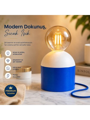 Stone Edition El Yapımı Kahverengi Masa Lambası | Dekoratif Abajur| Gece Lambası