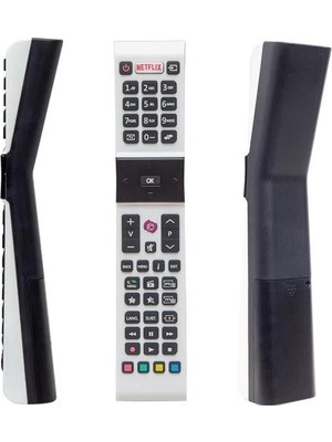 Renas Store Profilo RCA49130 - Vestel Smart – Sanyo - Jvc Netflix Tuşlu Beyaz Yazısız LCD LED Tv Kumanda