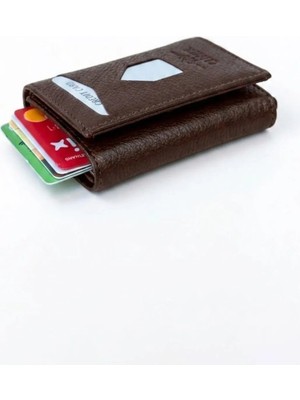 CLASSBAG Kahverengi ,mekanizmalı Otomatik Kızaklı Kartlıklı Erkek Cüzdanı (7cm x 10CM)