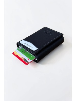 CLASSBAG Mekanizmalı Otomatik Kızaklı Kartlıklı Siyah Renk Erkek Cüzdanı (7cm x 10CM)