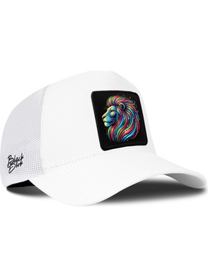 BlackBörk Aslan Logolu Beyaz Trucker Şapka
