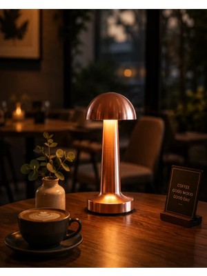 LED Mantar Masa Lambası 3 Kademe Dokunmatik USB Destekli Tasarım