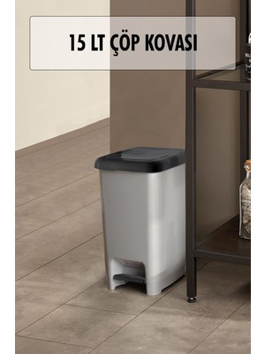 15 Litre Basmalı Çöp Kovası