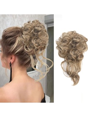 Renas Store Lı Lastikli Kuyruklu Topuz Toka / Kumral / Platin Röfle