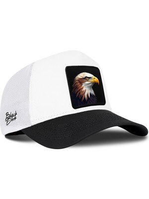 BlackBörk Kartal Logolu Siyah-Beyaz Trucker Şapka