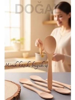 Renas Store Doğal Gürgen 6'lı Ahşap Servis Kaşığı – 13 Cm, Mini Boy, Şık ve Pratik Mutfak Yardımcısı 713748