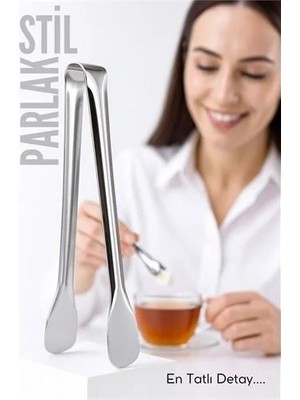 Renas Store Çelik Şeker Maşası 13 cm | Buz, Limon ve Küp Şeker Servis Maşası 722527