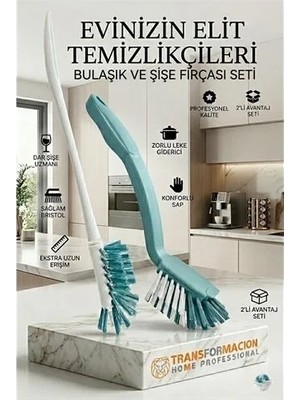 Renas Store 2'li Profesyonel Set - Biberon, Şişe ve Kavanoz Fırçası Ile Bulaşık Fırçası 723096