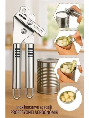 Renas Store Inox Çelik Konserve Açacağı - Ergonomik ve Profesyonel Kolay Konserve Açıcı 722091