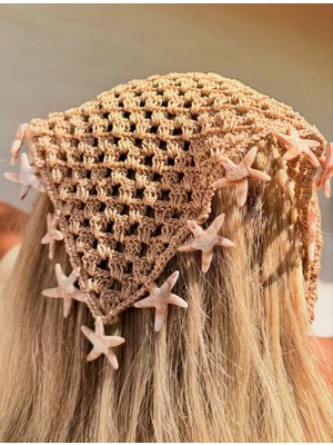 Ges Shop Kadın El Örgüsü Trend Saç Bandana Bone Saç Aksesuarı