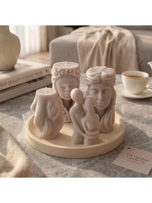 Natura Home Decor Sanatsal Dekoratif Mumlar, Modern & Şık Hediye Seti