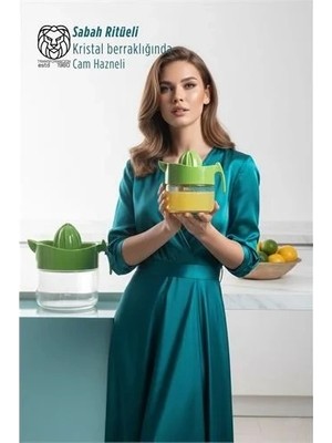 Renas Store Cam Hazneli 300 ml Lüks Limon ve Portakal Sıkacağı 11,4 cm