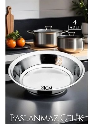Renas Store 21 cm 4 Lü Tabak Seti Paslanmaz Çelik B.caprio Design 719554