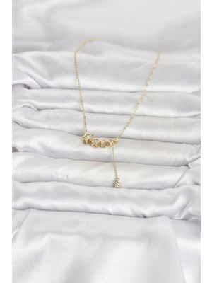 Renas Store Pirinç Gold Renk Minimal Sallantılı Yıldız Model Kadın Kolye