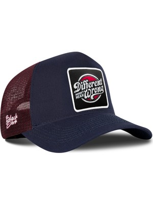 BlackBörk Different Wrong Logolu Lacivert-Bordo Trucker Şapka