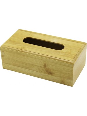 Renas Store Ahşap - Bambu Peçeteli̇k Kutu 11.6 x 22.8cm Alt Kapakli = Kayar Kanalli - Aç-Kapa (5047)
