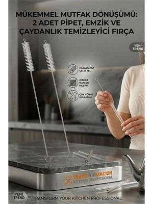 Renas Store 2 Adet Pipet Emzik Çaydanlık Temizleyici Fırça 718031