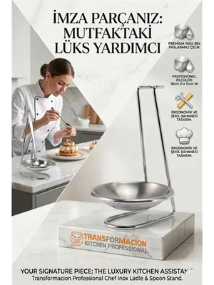 Renas Store Inox Kepçe Standı - Kaşık Kepçe Standı- Profesyonel Şef Tasarımı 722042
