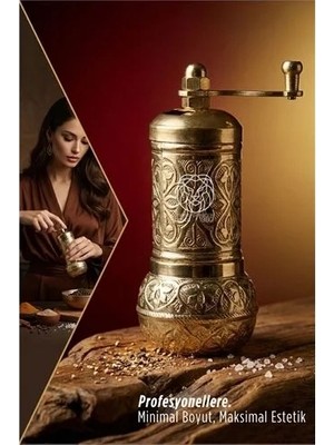 Renas Store Ottoman Gold Serisi - Antik Işlemeli Tuz ve Karabiber Değirmeni 722900