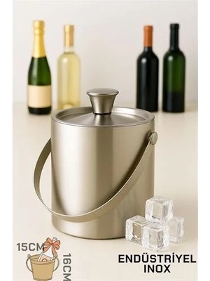 Renas Store Buz Kovası Çift Cidarlı Yalıtımlı Endüstriyel Inox Şampanya Şarap Bira Soğutucu Bıg 722053