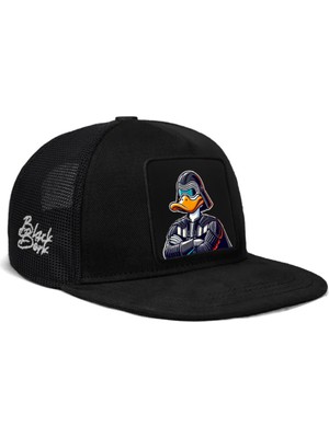 BlackBörk Hip Hop Kids Duckside Logolu Siyah Çocuk Trucker Şapka