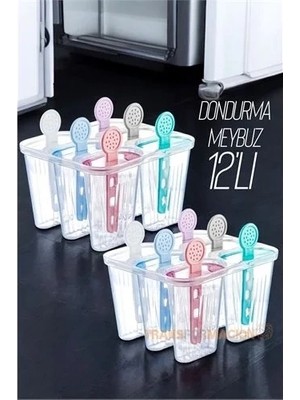 Renas Store 12'lı Dondurma ve Meybuz Kalıbı | Sağlıklı Ev Yapımı Atıştırmalık Seti  721453