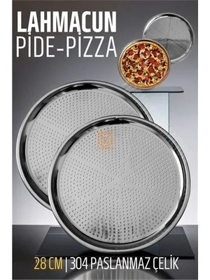 Renas Store Lahmacun Pizza Pide Pişirme Tepsisi 28 cm 2 Li Set 721314