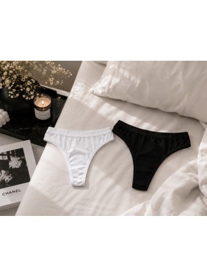 Andino 2'li Tanga Likra Pamuklu String Sexi Kadın Külot