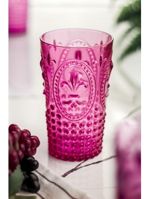 Akrilik Pembe Tekli Uzun Bardak & Su Meşrubat Bardağı 750 ml ( Büyük Boy & Cam Değildir )